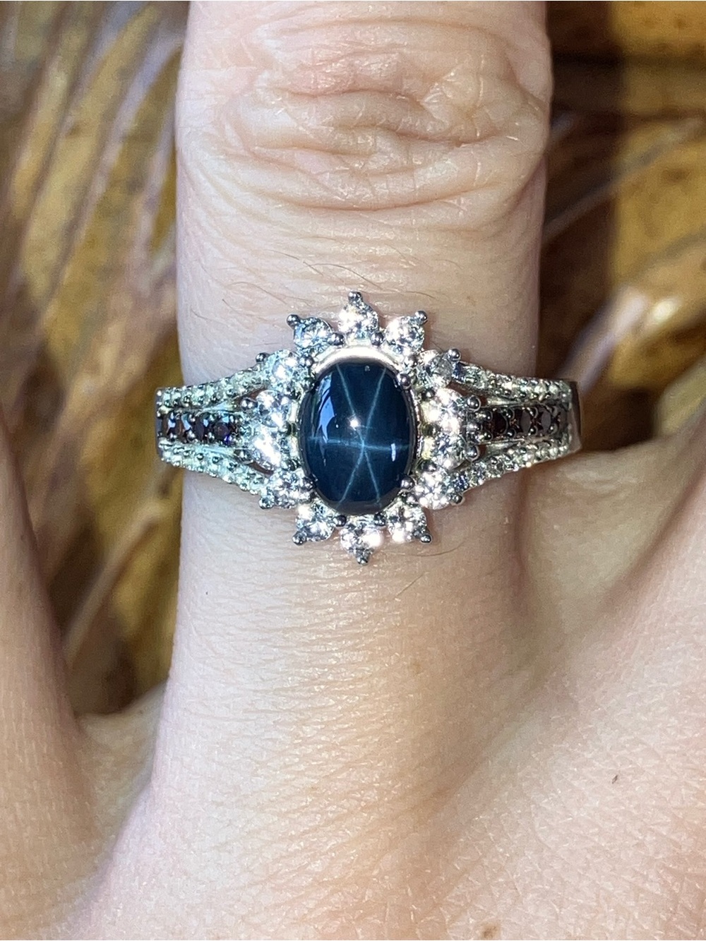 Natural Star Sapphire Sterling Silver Ring Size 7